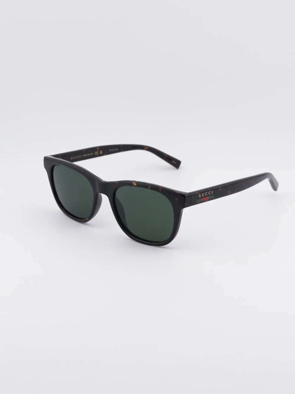 Gucci GG1985S 002 Sunglasses Havana Square Frame, Green Lenses